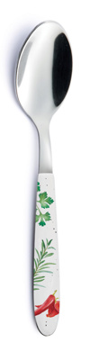 Dekoratief | Koffielepel 'Home & Kitchen', metaal/porselein, 14x1x3cm | A231081