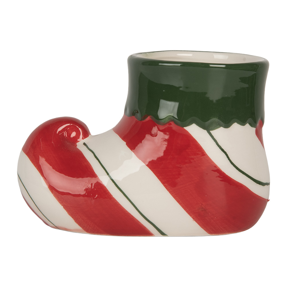 Clayre & Eef   | Bloempot Binnen Rood Groen 15x8x10 cm | 6CE2317