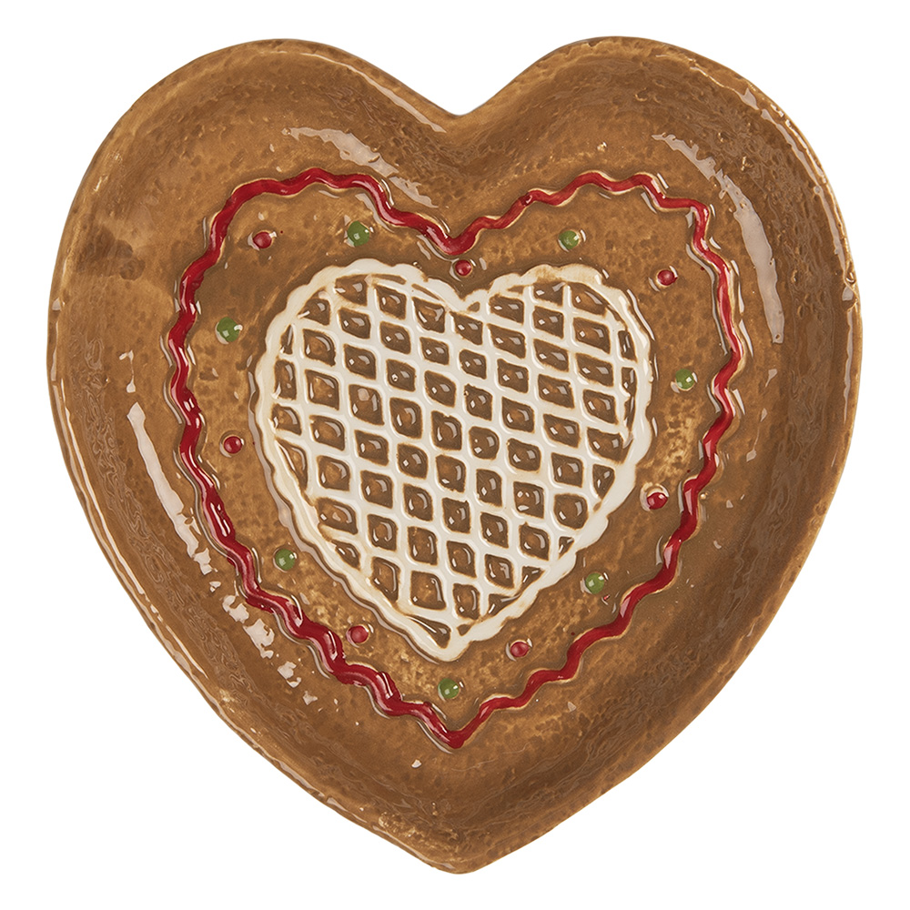 Clayre & Eef   | Servies Ontbijtbord Bruin Wit 17x17x3 cm | 6CE2325