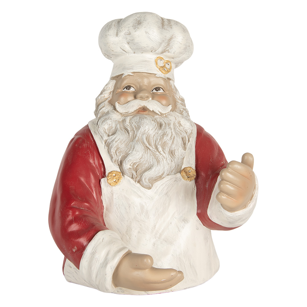 Clayre & Eef   | Wijnfles houder Kerstman Rood Wit 25x25x35 cm | 6PR5750