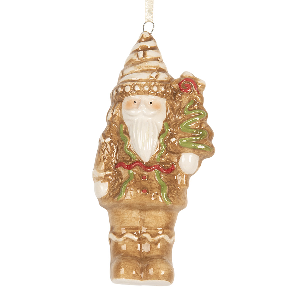 Clayre & Eef   | Decoratie Hanger Notenkraker Bruin Wit 6x4x11 cm | 6CE2352