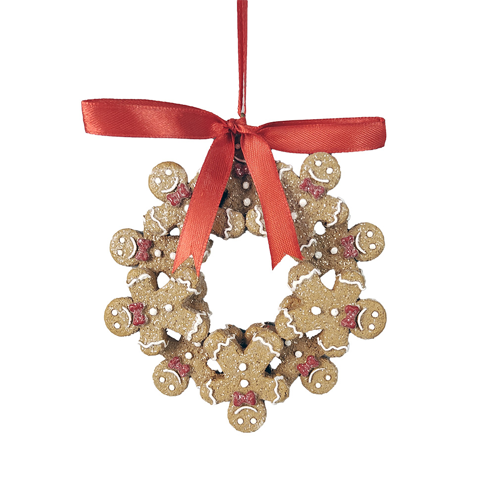 Clayre & Eef   | Decoratie Hanger Peperkoekpoppen Bruin Wit 10x2x10 cm | 6PR5414