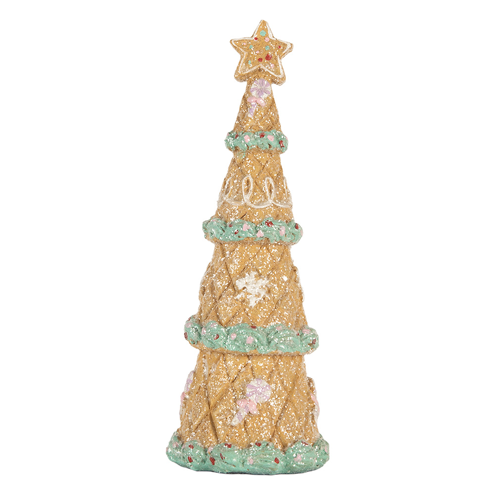 Clayre & Eef   | Kerstdecoratie Kerstboom Bruin Groen ø 9x25 cm | 6PR5830