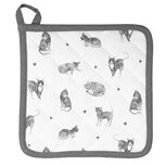 Clayre & Eef   | Pannenlap Grijs, Wit 20x20 cm | CAK45