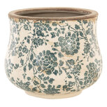 Clayre & Eef | Bloempot Binnen Beige, Groen ø 15x13 cm | 6CE1034S Clayre & Eef | Bloempot Binnen Beige, Groen ø 15x13 cm | 6CE1034S