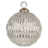 Kerstbal ø 10 cm Zilverkleurig | 6GL2674 | Clayre & Eef Kerstbal ø 10 cm Zilverkleurig | 6GL2674 | Clayre & Eef