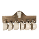 Clayre & Eef | Mokkenrek Set van 6 Bruin 48x9x17 cm | 64537 Clayre & Eef | Mokkenrek Set van 6 Bruin 48x9x17 cm | 64537