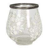 Clayre & Eef | Glazen Theelichthouder Bloemen Transparant ø 12x13 cm | 6GL2874 Clayre & Eef | Glazen Theelichthouder Bloemen Transparant ø 12x13 cm | 6GL2874