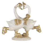 Clayre & Eef | Decoratie Beeld Zwaan Wit, Goudkleurig 18x8x17 cm | 6PR4686 Clayre & Eef | Decoratie Beeld Zwaan Wit, Goudkleurig 18x8x17 cm | 6PR4686