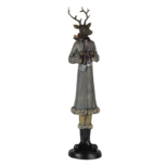 Clayre & Eef | Decoratie Beeld Hert Grijs 9x8x36 cm | 6PR4619 Clayre & Eef | Decoratie Beeld Hert Grijs 9x8x36 cm | 6PR4619