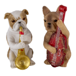 Clayre & Eef | Decoratie Beeld Set van 3 Honden Bruin, Wit 4x6x10 cm | 6PR4684 Clayre & Eef | Decoratie Beeld Set van 3 Honden Bruin, Wit 4x6x10 cm | 6PR4684
