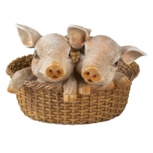 Clayre & Eef | Decoratie Beeld Varken Bruin Roze 11x11x16 cm | 6PR3337 Clayre & Eef | Decoratie Beeld Varken Bruin Roze 11x11x16 cm | 6PR3337