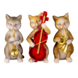 Clayre & Eef | Decoratie Beeld Set van 3 Katten Beige, Bruin, Grijs 4x6x10 cm | 6PR4683 Clayre & Eef | Decoratie Beeld Set van 3 Katten Beige, Bruin, Grijs 4x6x10 cm | 6PR4683