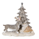 Clayre & Eef | Decoratie Beeld Kat en Hond Grijs, Beige, Wit 16x10x15 cm LED | 6PR4631 Clayre & Eef | Decoratie Beeld Kat en Hond Grijs, Beige, Wit 16x10x15 cm LED | 6PR4631