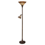 Clayre & Eef | Tiffany Vloerlamp Beige ø35/ ø14x176 cm E27/max2x60W E14/max 1x25W | 5LL-5718 Clayre & Eef | Tiffany Vloerlamp Beige ø35/ ø14x176 cm E27/max2x60W E14/max 1x25W | 5LL-5718