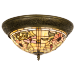 Clayre & Eef | Plafondlamp Tiffany Beige, Roze ø 38x19 cm E14/max 2x40W | 5LL-5350 Clayre & Eef | Plafondlamp Tiffany Beige, Roze ø 38x19 cm E14/max 2x40W | 5LL-5350