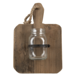 Clayre & Eef | Glazen Vaasjes in Houder Broodplank Bruin 23x13x33 cm | 6H2116 Clayre & Eef | Glazen Vaasjes in Houder Broodplank Bruin 23x13x33 cm | 6H2116