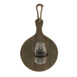 Clayre & Eef | Glazen Vaasjes in Houder Broodplank Bruin 27x13x38 cm | 6H2117 Clayre & Eef | Glazen Vaasjes in Houder Broodplank Bruin 27x13x38 cm | 6H2117