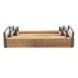 Clayre & Eef | Decoratief Dienblad set van 3 Bruin 35x20x5 / 30x15x5 / 25x10x5 cm | 6H2008 Clayre & Eef | Decoratief Dienblad set van 3 Bruin 35x20x5 / 30x15x5 / 25x10x5 cm | 6H2008