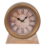 Clayre & Eef | Tafelklok Goudkleurig Bruin 17x4x20 cm / 1xAA | 6KL0749 Clayre & Eef | Tafelklok Goudkleurig Bruin 17x4x20 cm / 1xAA | 6KL0749