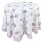 Clayre & Eef | Rond Tafelkleed Wit, Groen, Paars ø 170 cm | LAG07 Clayre & Eef | Rond Tafelkleed Wit, Groen, Paars ø 170 cm | LAG07