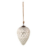 Clayre & Eef | Kerstbal XL Wit ø 13x20 cm | 6GL3868 Clayre & Eef | Kerstbal XL Wit ø 13x20 cm | 6GL3868