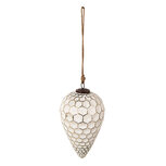 Clayre & Eef | Kerstbal XL Wit ø 14x25 cm | 6GL3869 Clayre & Eef | Kerstbal XL Wit ø 14x25 cm | 6GL3869
