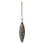 Clayre & Eef | Kerstbal XL Zwart ø 7x25 cm | 6GL3925 Clayre & Eef | Kerstbal XL Zwart ø 7x25 cm | 6GL3925