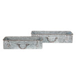 Clayre & Eef | Planthouder Grijs set van 2 61x16x12 / 50x13x11 cm | 5Y1074 Clayre & Eef | Planthouder Grijs set van 2 61x16x12 / 50x13x11 cm | 5Y1074