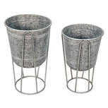 Clayre & Eef | Planthouder Grijs ø 35x31/87 / ø 31x27/76 cm | 6Y4883 Clayre & Eef | Planthouder Grijs ø 35x31/87 / ø 31x27/76 cm | 6Y4883