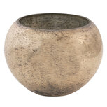 Clayre & Eef | Glazen Theelichthouder zilverkleurig ø 19x14 cm | 6GL3594 Clayre & Eef | Glazen Theelichthouder zilverkleurig ø 19x14 cm | 6GL3594