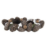 Clayre & Eef | Theelichthouder Dennenappels Bruin 27x11x6 cm | 6PR4819 Clayre & Eef | Theelichthouder Dennenappels Bruin 27x11x6 cm | 6PR4819