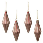Clayre & Eef | Kerstbal Roze set 4 ø 5x14 cm | 6GL3950 Clayre & Eef | Kerstbal Roze set 4 ø 5x14 cm | 6GL3950