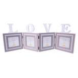 Clayre & Eef | Fotolijst Grijs, Wit 65x1x23 cm / 10x10 cm (4) | 2F0969 Clayre & Eef | Fotolijst Grijs, Wit 65x1x23 cm / 10x10 cm (4) | 2F0969
