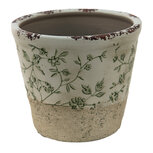 Clayre & Eef | Bloempot Binnen Groen, Wit ø 16x16 cm | 6CE1384L Clayre & Eef | Bloempot Binnen Groen, Wit ø 16x16 cm | 6CE1384L