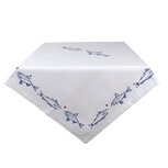 Clayre & Eef | Vierkant Tafelkleed Wit Blauw 150x150 cm | SSF15 Clayre & Eef | Vierkant Tafelkleed Wit Blauw 150x150 cm | SSF15