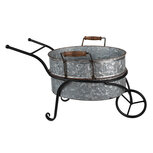 Clayre & Eef | Planthouder Kruiwagen Grijs 54x31x31 cm | 6Y5415 Clayre & Eef | Planthouder Kruiwagen Grijs 54x31x31 cm | 6Y5415