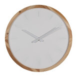 Clayre & Eef | Wandklok Wit, Bruin ø 50x4 cm / 1xAA | 6KL0794 Clayre & Eef | Wandklok Wit, Bruin ø 50x4 cm / 1xAA | 6KL0794