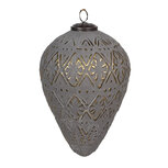 Clayre & Eef | Kerstbal Grijs ø 17x26 cm | 6GL4361L Clayre & Eef | Kerstbal Grijs ø 17x26 cm | 6GL4361L