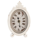 Clayre & Eef | Tafelklok Wit 11x3x18 cm / 1xAA | 6KL0194 Clayre & Eef | Tafelklok Wit 11x3x18 cm / 1xAA | 6KL0194