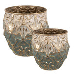 Clayre & Eef | Bloempot set vnan 2 Groen ø 39x32 / ø 33x31 cm | 6Y5364 Clayre & Eef | Bloempot set vnan 2 Groen ø 39x32 / ø 33x31 cm | 6Y5364