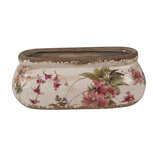 Clayre & Eef | Bloempot Binnen Roze Beige 18x7x7 cm | 6CE1603S Clayre & Eef | Bloempot Binnen Roze Beige 18x7x7 cm | 6CE1603S