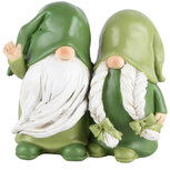 Dekoratief | Koppel gnoompjes m/groene jas, resina, 13x7x12cm | A220233 Dekoratief | Koppel gnoompjes m/groene jas, resina, 13x7x12cm | A220233