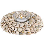 Dekoratief | Tafelstukje rond m/schelpen, 17x17x5cm | A220745 Dekoratief | Tafelstukje rond m/schelpen, 17x17x5cm | A220745