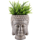 Dekoratief | Bloempot boedha, magnesium, 19x20x24cm | A220934 Dekoratief | Bloempot boedha, magnesium, 19x20x24cm | A220934