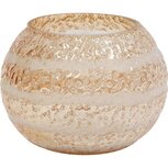 Dekoratief | Theelicht goud m/streepjes, glas, 12x12x11cm | A220963 Dekoratief | Theelicht goud m/streepjes, glas, 12x12x11cm | A220963