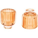Dekoratief | Theelichtglas geribbeld, oranje, 9x9x10cm | A225035 Dekoratief | Theelichtglas geribbeld, oranje, 9x9x10cm | A225035