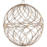 Dekoratief | Deco bal, goud/glitter, LED, rotan, 25x25x25cm | A225041 Dekoratief | Deco bal, goud/glitter, LED, rotan, 25x25x25cm | A225041