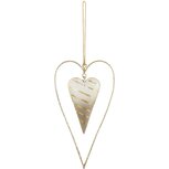 Dekoratief | Hanger hart, wit/goud, metaal, 15x8x1cm | A225149 Dekoratief | Hanger hart, wit/goud, metaal, 15x8x1cm | A225149