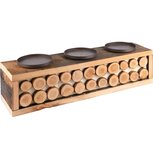 Dekoratief | Tafelstuk kaarsenhouder, hout/metaal, 48x12x15cm | A225285 Dekoratief | Tafelstuk kaarsenhouder, hout/metaal, 48x12x15cm | A225285
